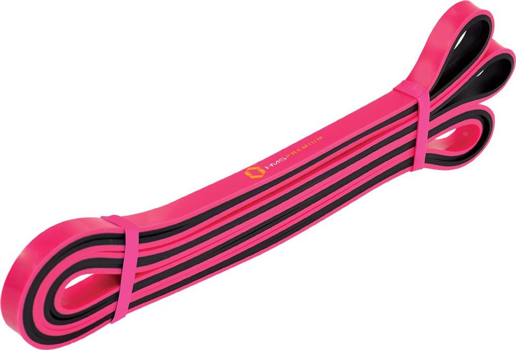 Guma do ćwiczeń HMS różowo-czarna 13 x 5 x 2250 mm Obrázok produktu 
