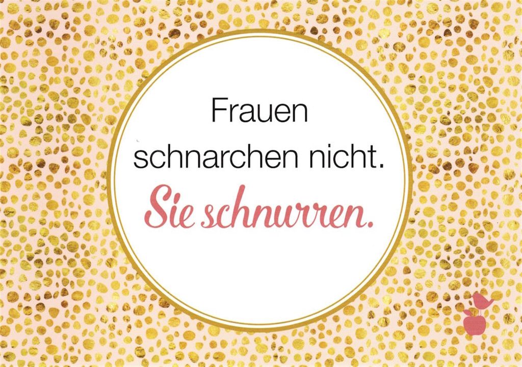 Postkarte MainSpatzen "Frauen schnarchen nicht. Sie schnurren."