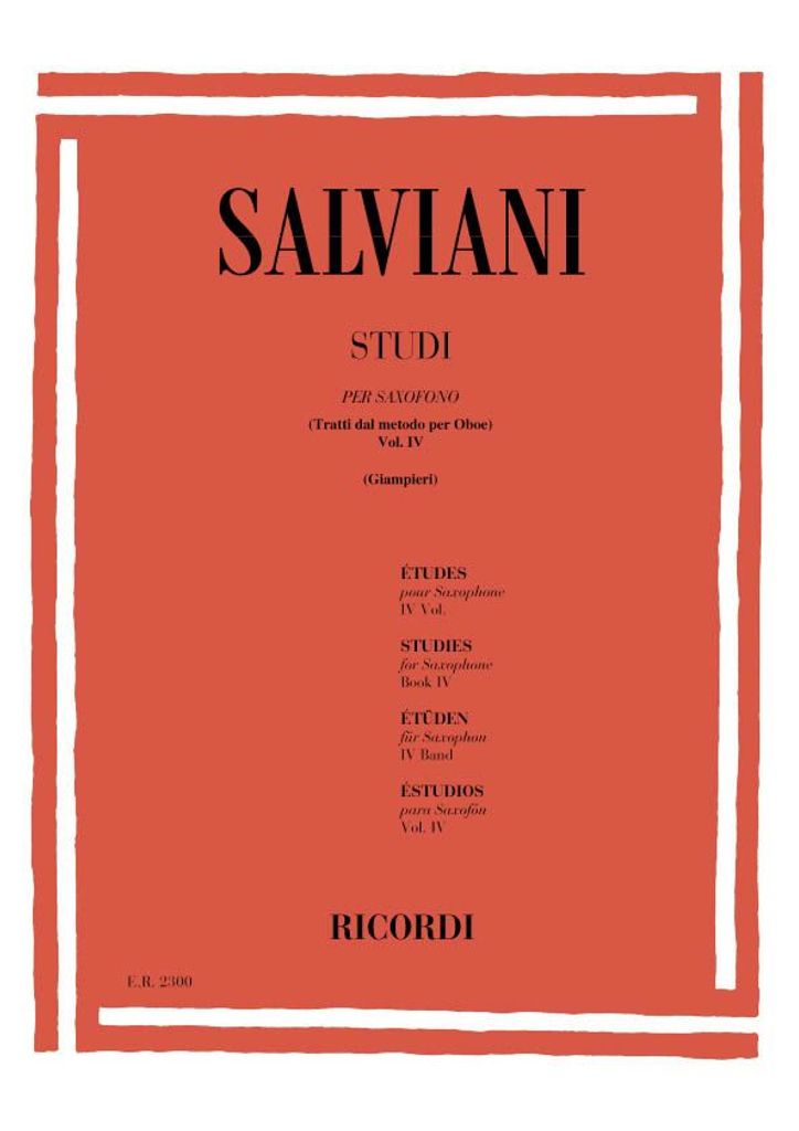 Studi Vol.4 Per Saxofonotratti Dal Metodo Per Oboe Di