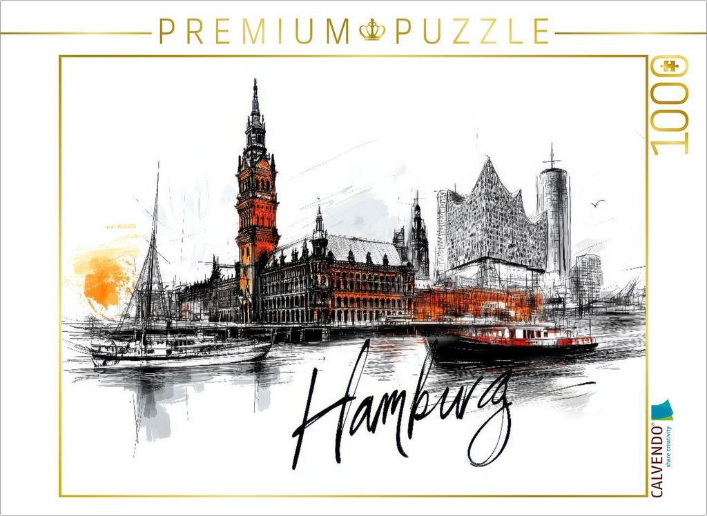 CALVENDO Puzzle Hamburg | 1000 Teile Lege-Größe 64x48cm Produktbild 