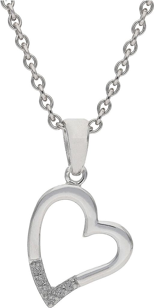 JuwelmaLux Anhänger 925/000 Sterling Silber Herz mit Zirkonia JL39-02-0146