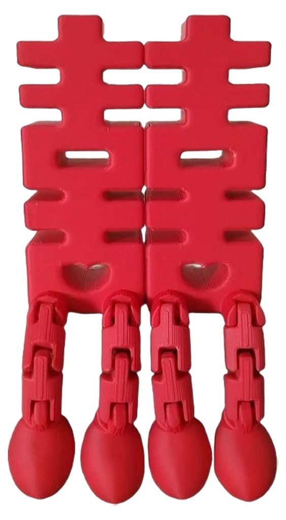 1/2 Stück 3D-gedruckte Xi-Figur, rote Xi-Figur mit beweglichen Beinen, Doppel-Xi-Fidget-Toy, Dekoration, Ornament