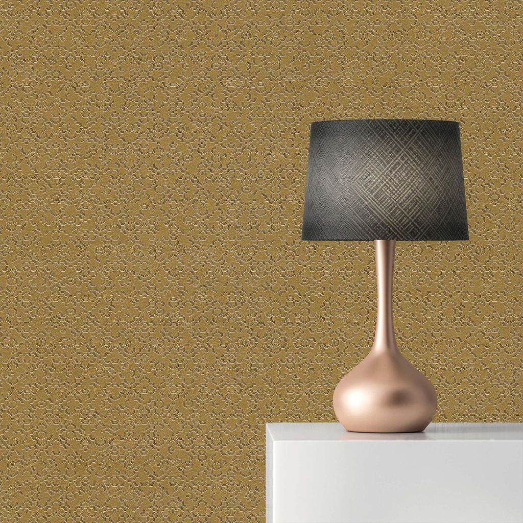 TADESSI Tapete Metall Massimo M1-No.624 Vliestapete Gold Metallic Geometrische Tapete Wohnzimmer Schlafzimmer Küche