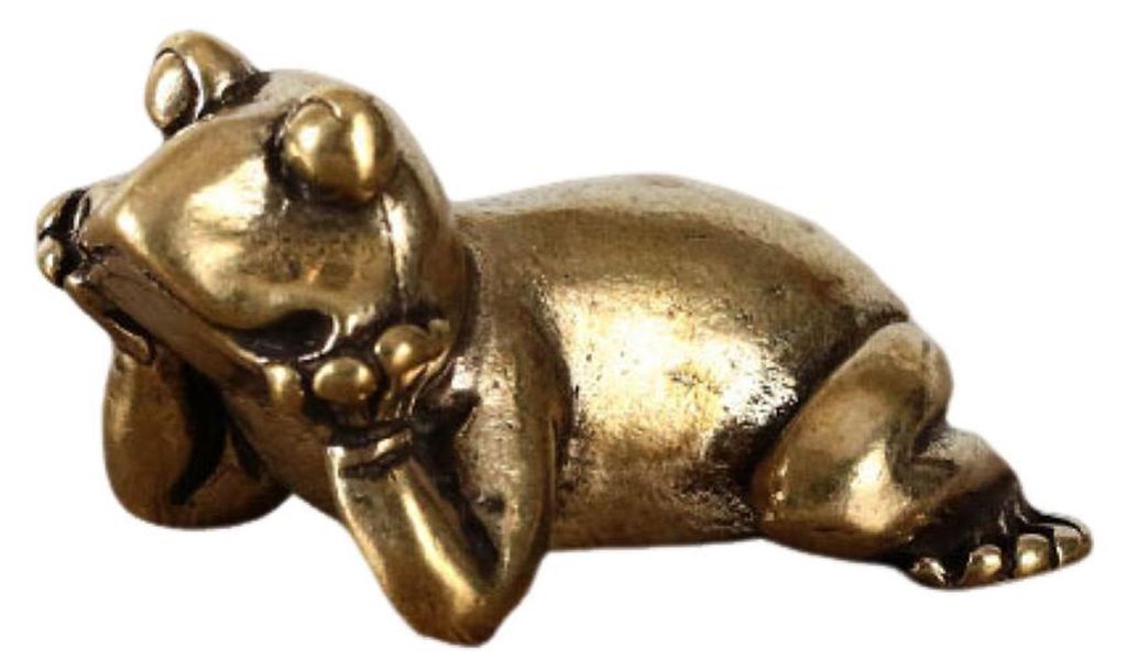Froschfigur aus massivem Messing, Mini-Retro-Frosch-Ornament, Briefbeschwerer, Tee-Haustier, Miniatur-Frosch-Dekoration für den Schreibtisch, für...
