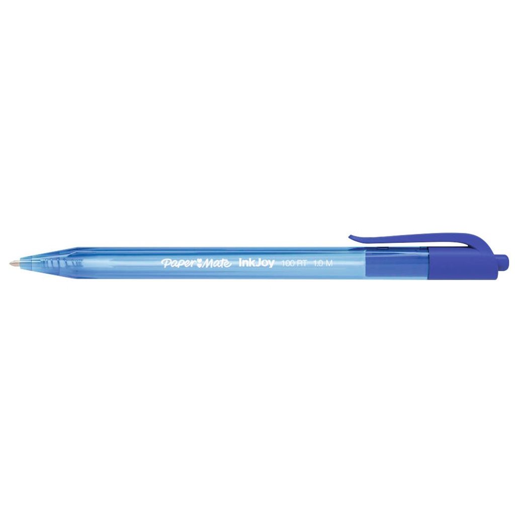 Paper Mate InkJoy 100RT Retractable Kugelschreiber | mittlere Spitze (1,0 mm) | Blau | 20 Stück