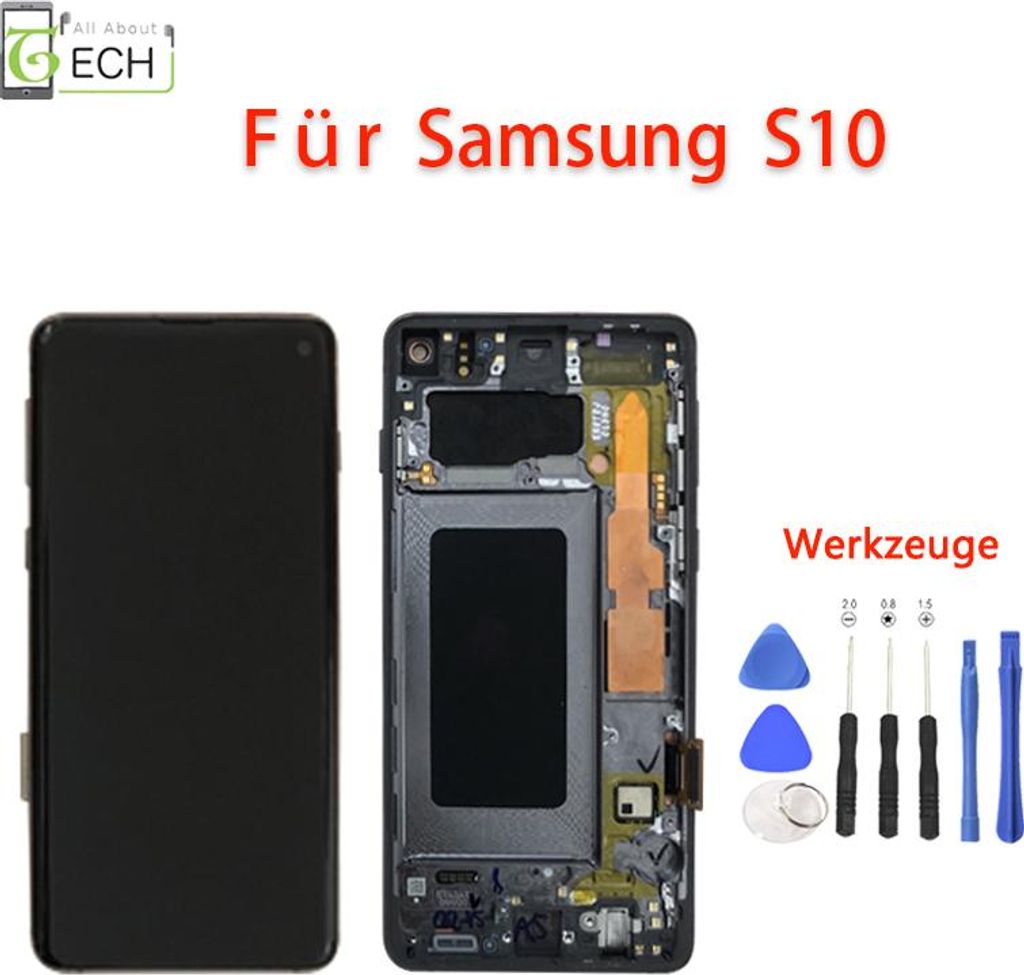 OLED Display für Samsung Galaxy S10 SM-G973 LCD mit Rahmen Produktbild 