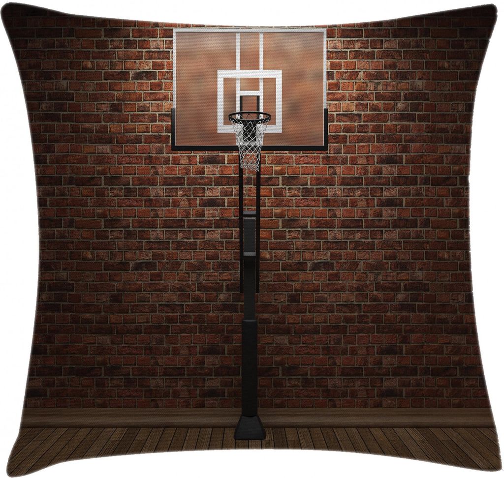 ABAKUHAUS Braun Kissenbezug, Basketball Feldsport, Waschbar mit Reißverschluss Kissenhülle mit Farbfesten Klaren Farben Beidseitiger Druck, 40 x ...