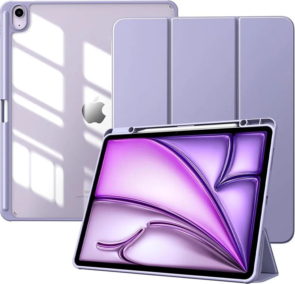 TiMOVO iPad Air 13 2024 Case con Slot Penna - Colore Taro Purple Trasparente