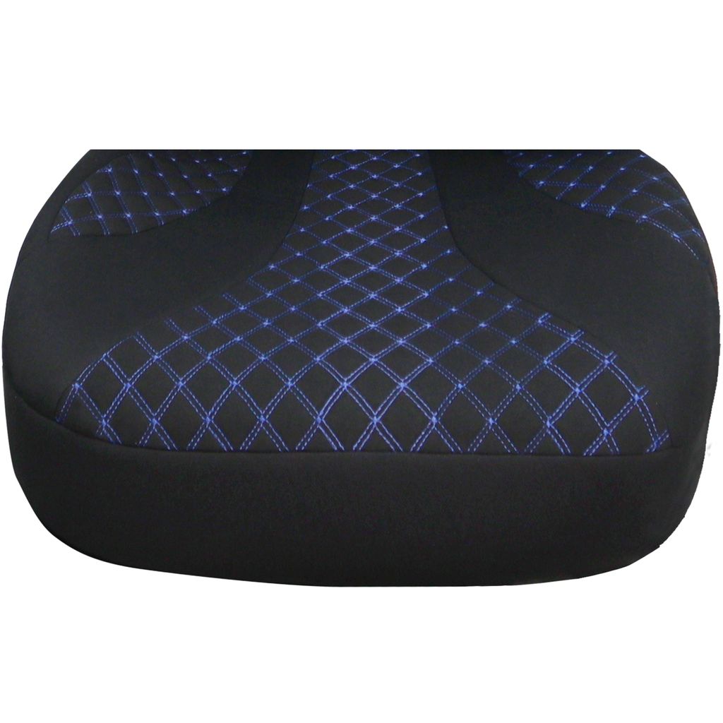 2 Sitzauflagen für Audi A8 D5 in Schwarz/Blaue Naht (OT-PL406)