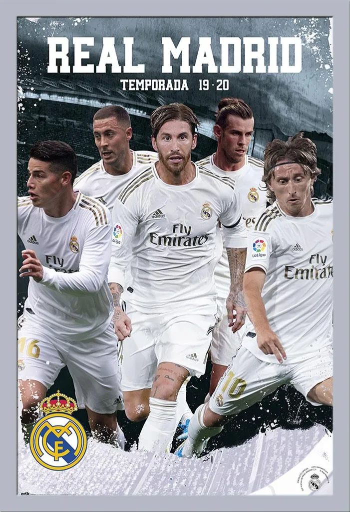 Offerta Poster Real Madrid 19/20 Cornice Argento Shinsuke 61x91