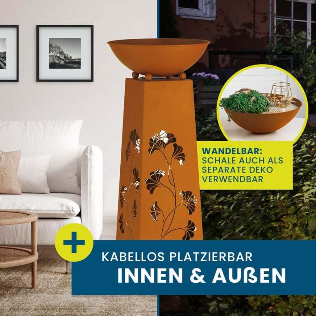Hoberg LED Pflanzsäule 3D Schmetterling-Design Rost-Optik Produktbild 4