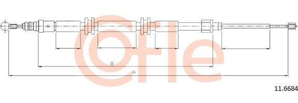 COFLE 11.6684 Seilzug, Handbremse OE 8200526870 kompatibel mit Kangoo