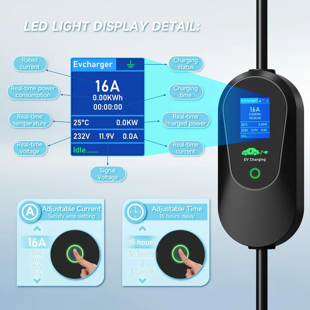 Chargeur portable véhicule électrique Type 2 avec application mobile - 5