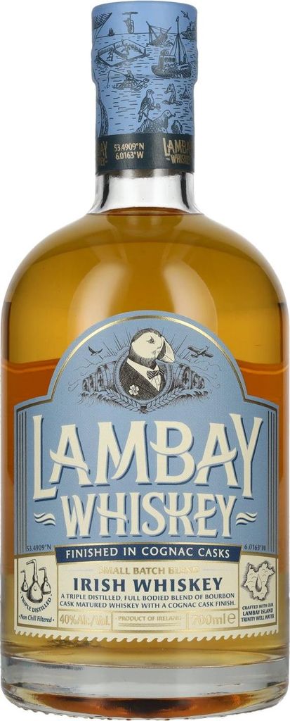 Lambay Whiskey Small Batch Blend Irish Whiskey Cognac Cask Image du produit 