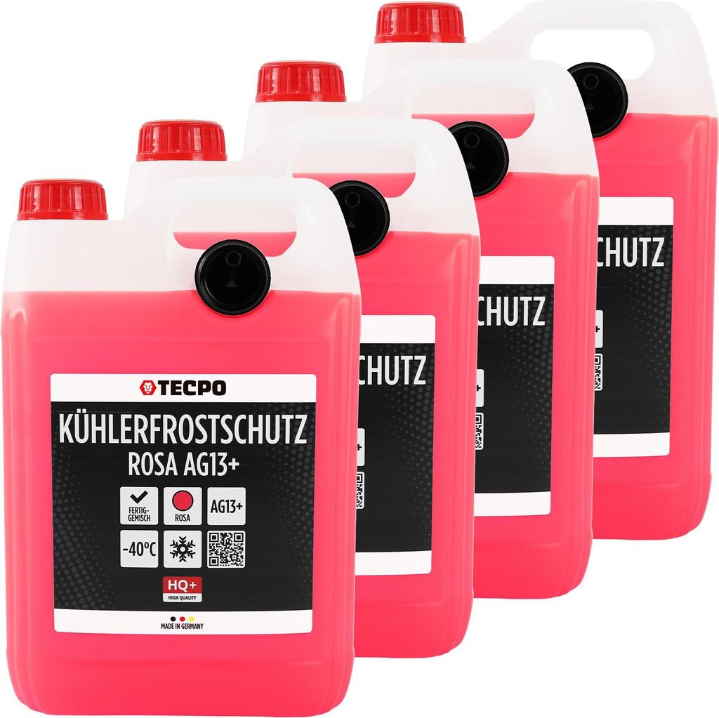 TECPO Kühlerfrostschutz Antifreeze AG13+, 20 Liter Kühlmittel rosa rot -40 C°