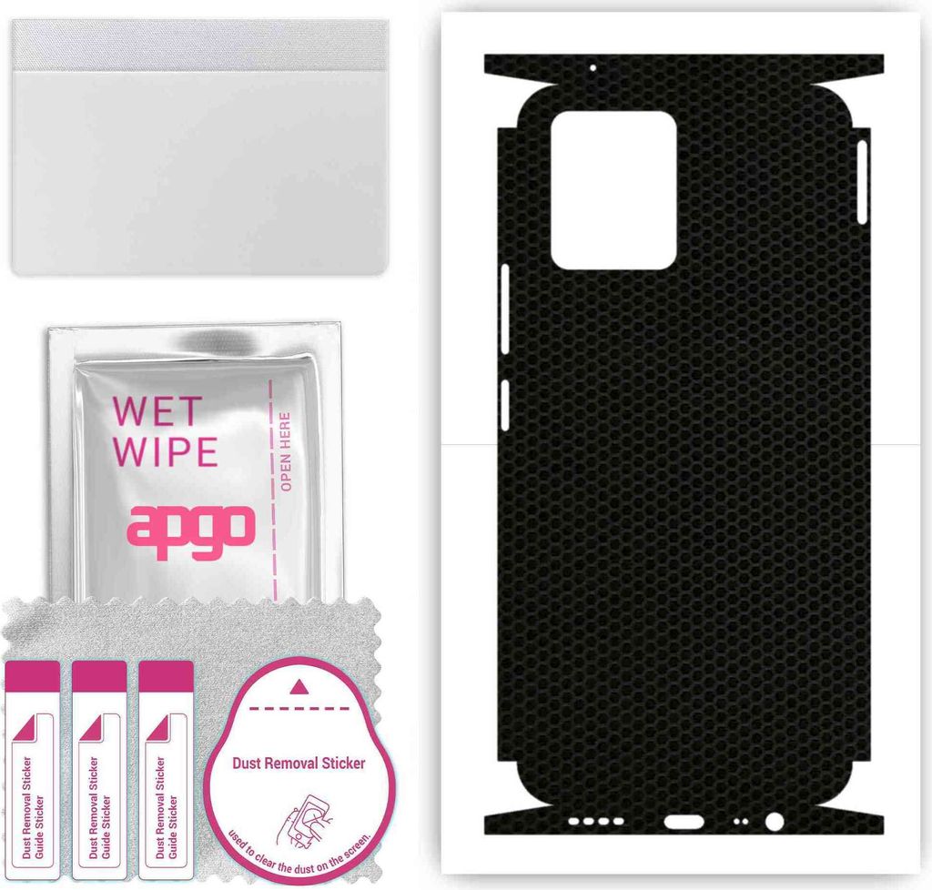 apgo Rückseite + Seiten Schutzfolie, Skin, kompatibel mit Realme 8, Hinten Displayschutzfolie aus Vinylfolie, kratzfest, einfache Montage - Matrix