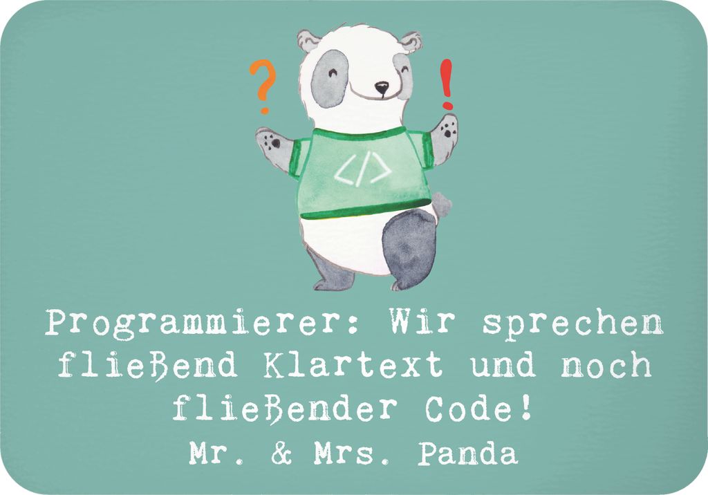 Mr. & Mrs. Panda Kühlschrankmagnet Programmierer Codeflüsterer - Meeresbrise - Geschenk, personalisierte Geschenke, Pinnwandmagnet, Software-Engi...
