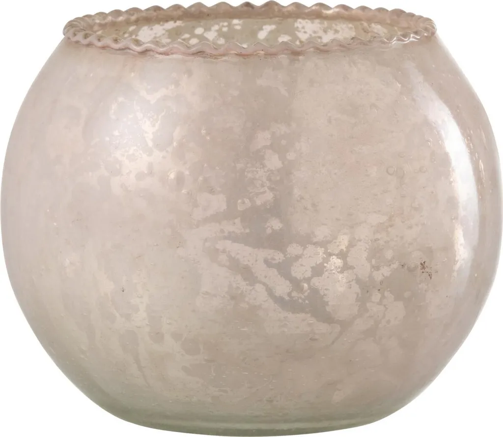 Lanterne J-Line en Verre Rose Grand Modèle Ø 13 cm pour Déco Chic