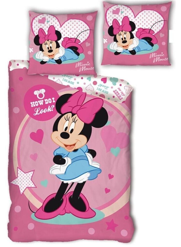 Disney Minnie Maus Kinder Bettwäsche 2tlg Set 135/140x200 cm 63x63 cm