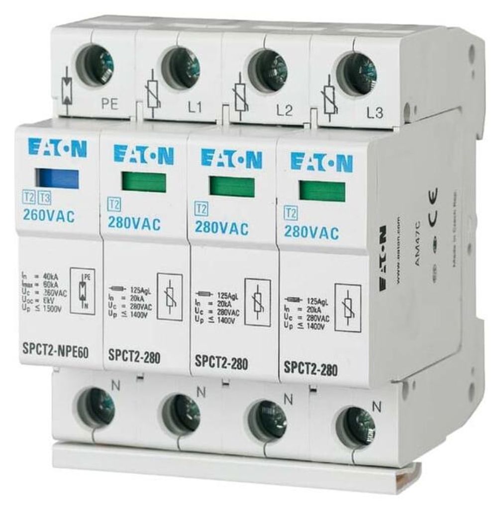 Eaton Überspannungsableiter steckbar SPCT2-280-3+NPE Produktbild 