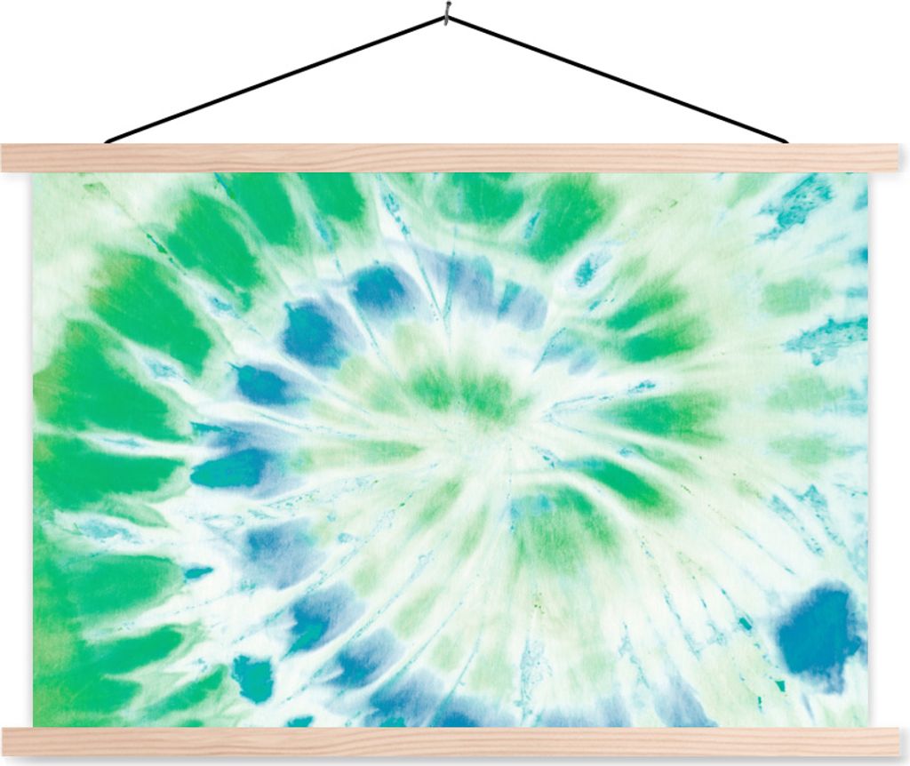MuchoWow Textilposter Sommer - Krawattenfärbung - Hippie 60x40 cm mit holzfarbenen Rahmen - Bilder
