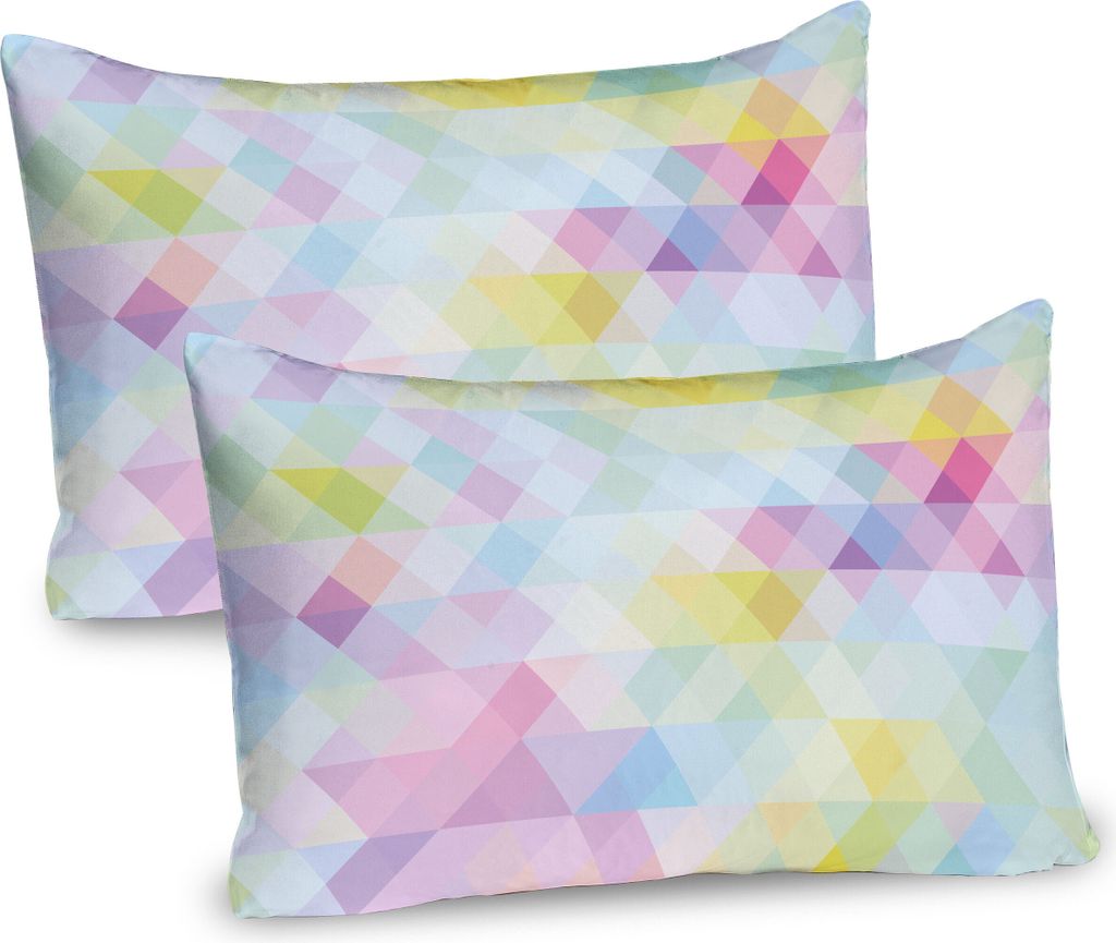 ABAKUHAUS Abstrakt Kissenbezug Packung mit 2, Geometrischer vibrierender Regenbogen themenorientierter Pastell farbige Rauten-Muster-Hippie-Art, De...