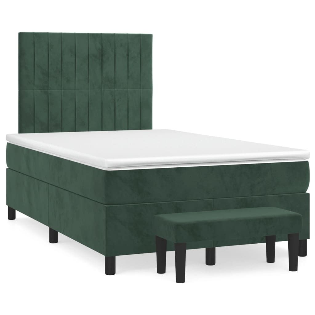 Maison Exclusive - Boxspringbett mit Matratze Dunkelgrün 120x190 cm Samt