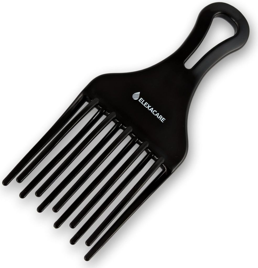 ELEXACARE Stylingkamm Afrokamm - Grobzinkiger Finger-Styler Kamm für Locken und lockige lange Haare