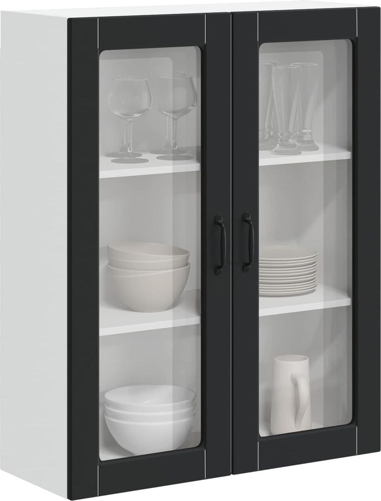 Küchenwandschrank Schwarz 80 x 31 x 100 cm Holzwerkstoff