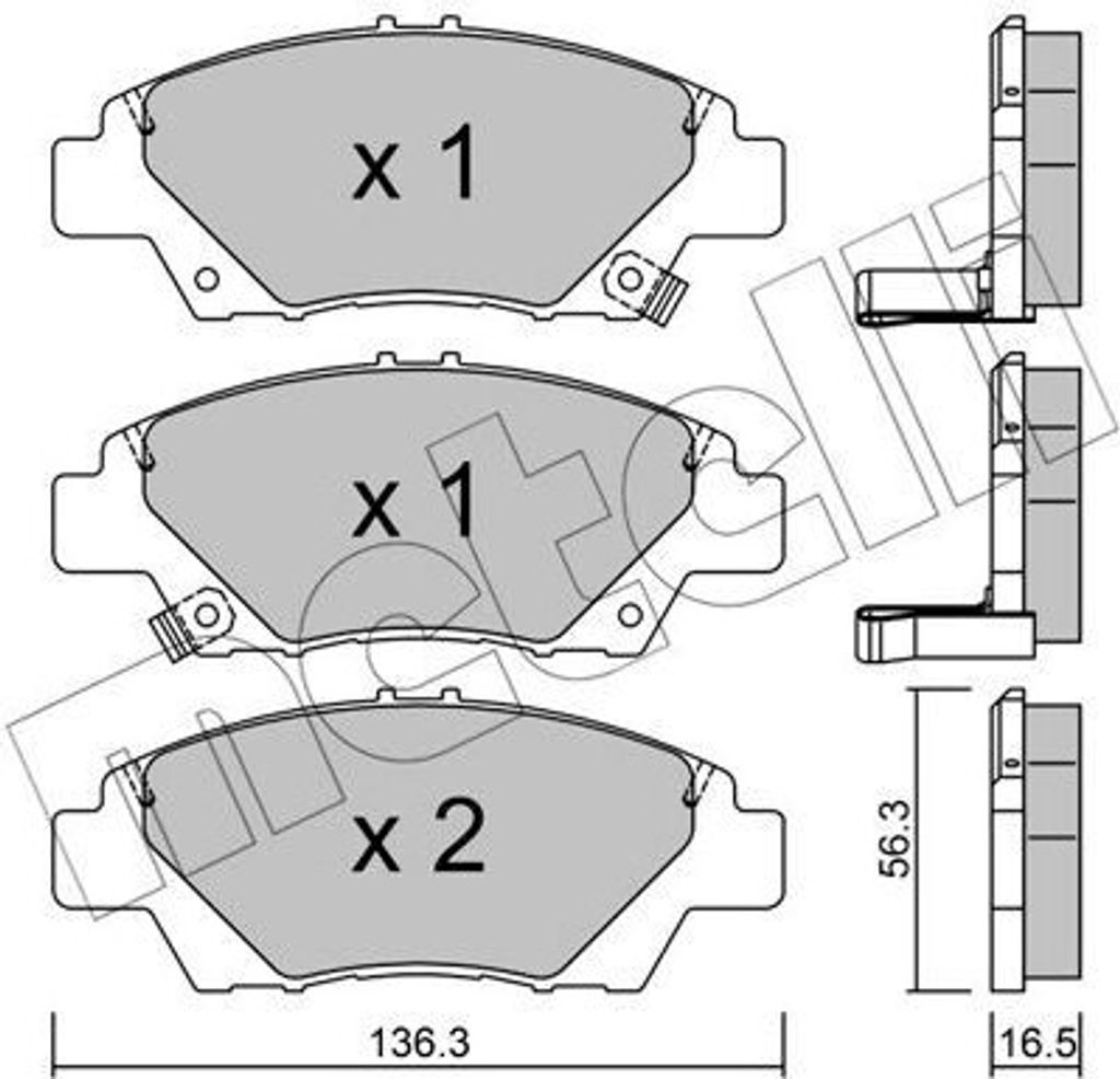 METELLI Bremsbeläge Satz Vorne Bremsklötze für HONDA Jazz III Schrägheck (GE, GG, GP, ZA) 22-0865-0