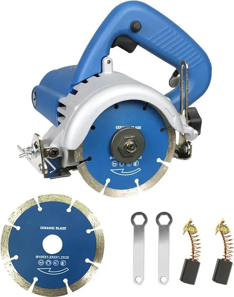 Sega per piastrelle e taglia marmo - Utensile manuale elettrico - 1200 W - Angolo 0-45° - Profondità di taglio 0-32 mm - Spina UE - 1 lama - Oro
