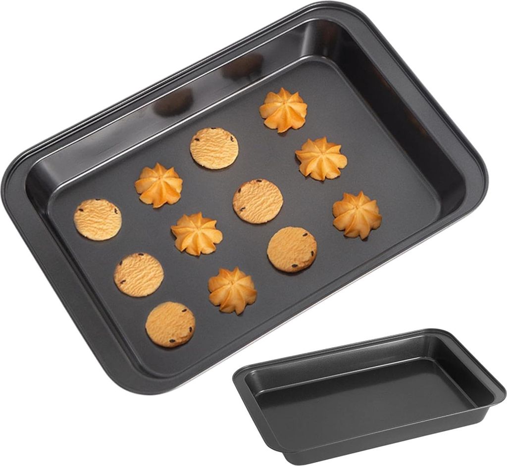 Kleine Classic Backblech - rechteckige Backform - 31 × 21,7 × 5 cm - tiefer hoher Rand - Antihaftbeschichtung - Backform Kohlenstoffstahl zum Bac...