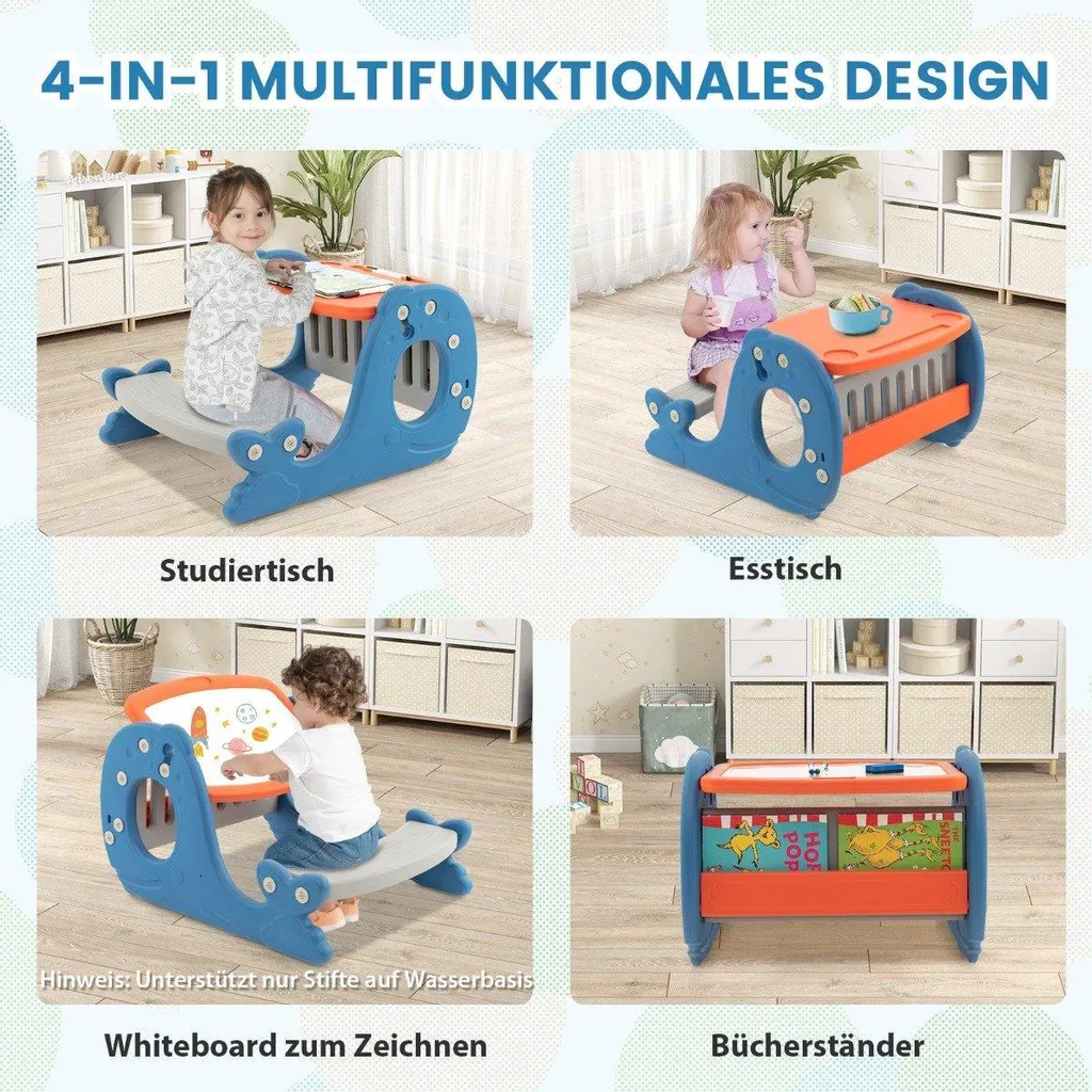 Chevalet de table multifonction pour enfant avec double face et banc