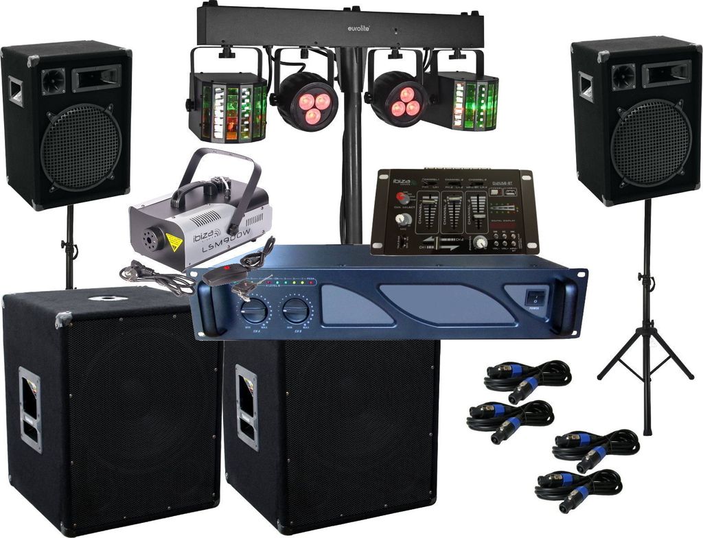 DJ Komplett Set Mixer Anlage Nebel LED Licht Kaufland.de