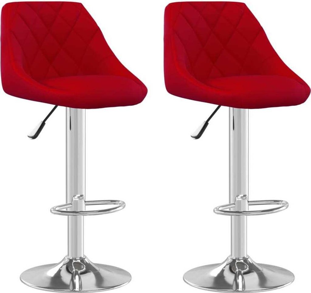 Barhocker 2 Stk. Weinrot Samt