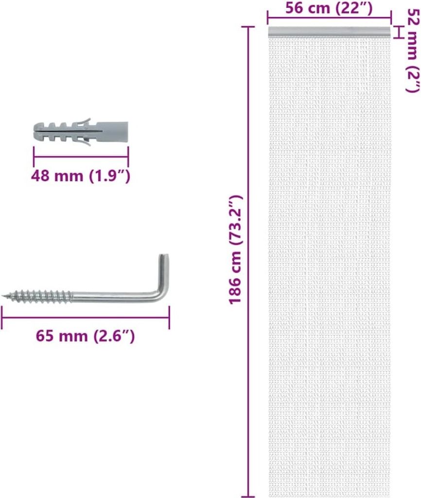 vidaXL Záves na dvere z reťazí 56x186 cm hliník Obrázok produktu 1