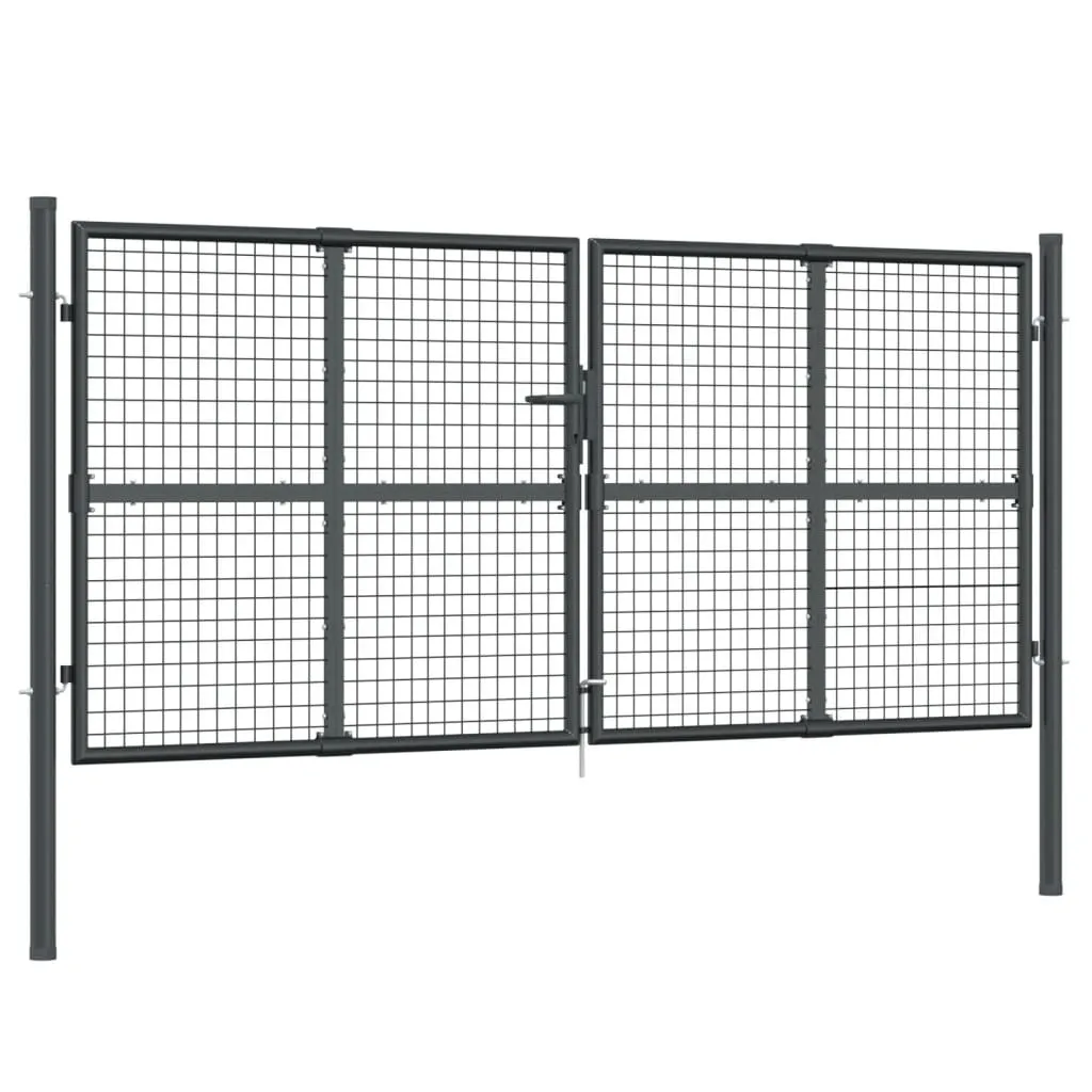 Portail de jardin Mesh Anthracite 300x175 cm en Acier Galvanisé Robuste