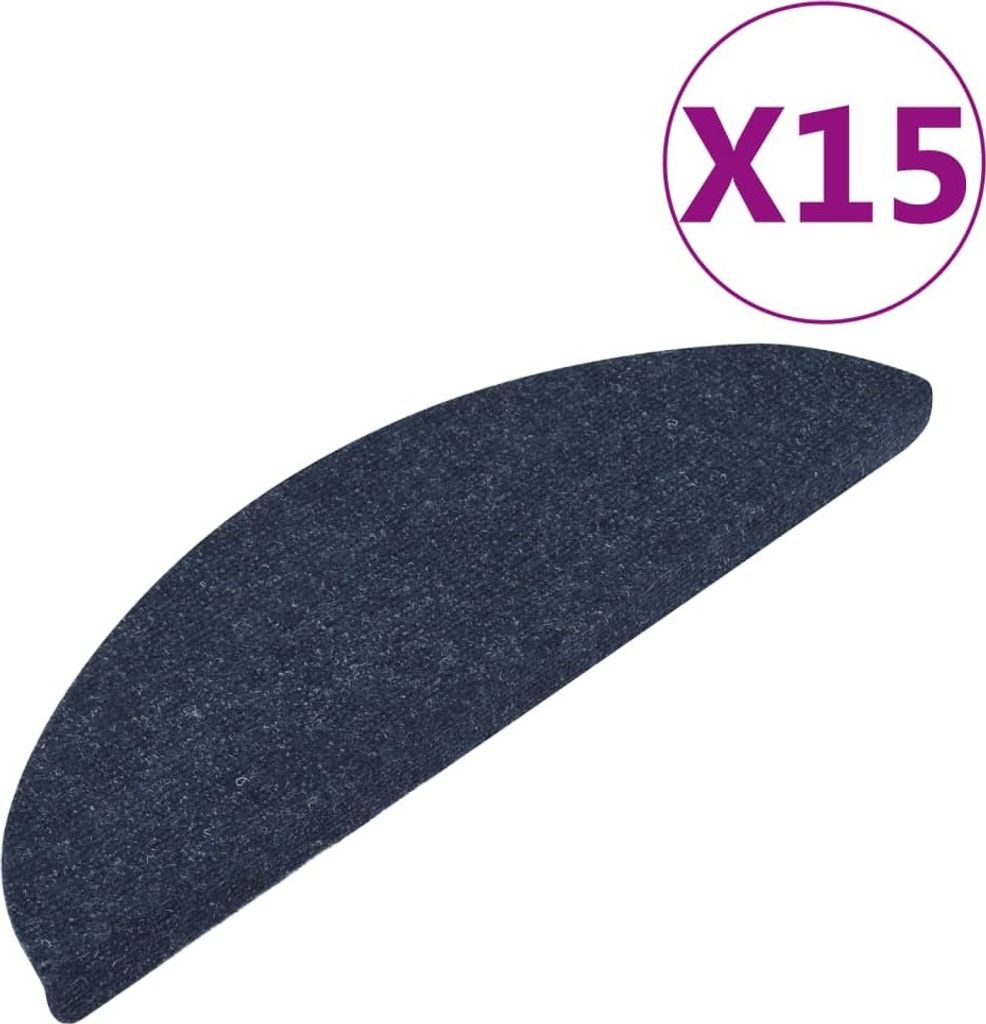 vidaXL Stufenmatten Selbstklebend 15 Stk. 56x17x3 cm Blau Produktbild 