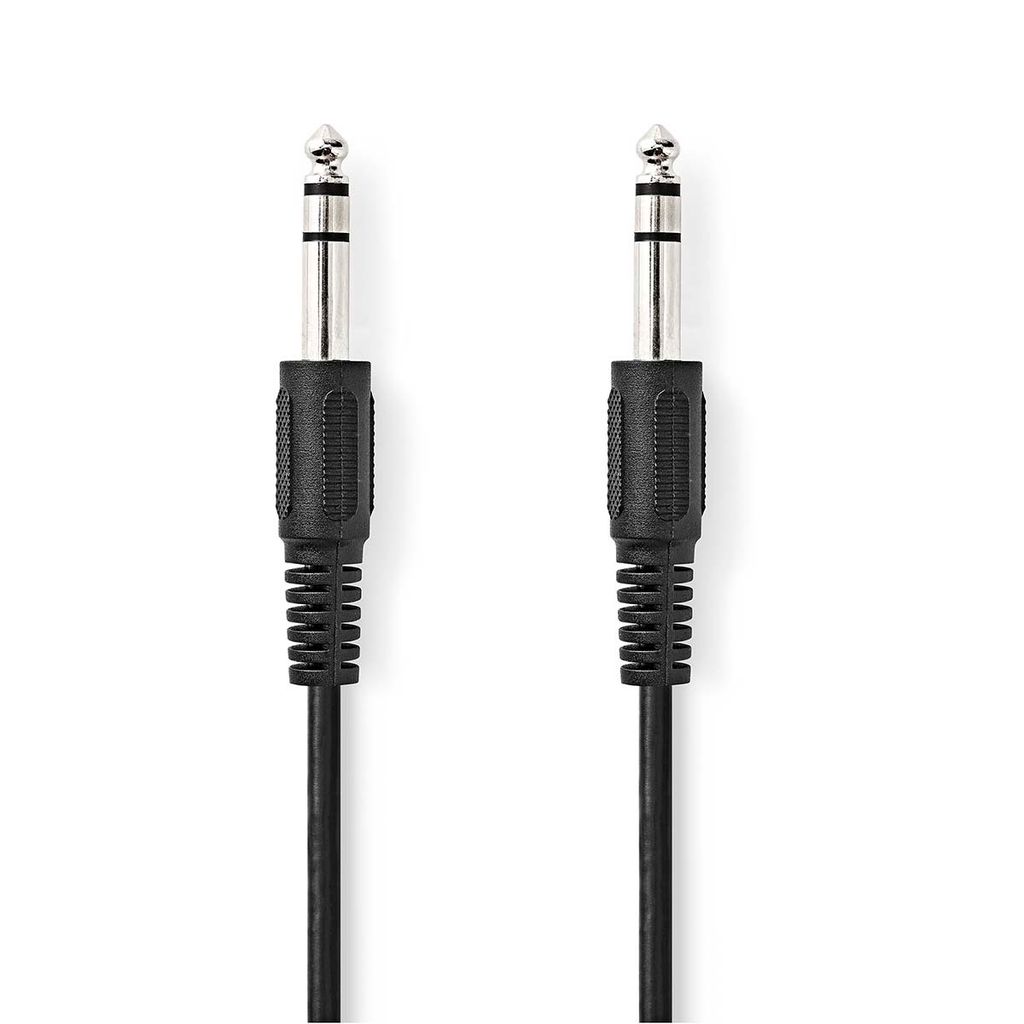 Nedis Stereo-Audiokabel - 6.35 mm Stecker - 6.35 mm Stecker - Vernickelt - 2.00 m - Rund - Schwarz - Label