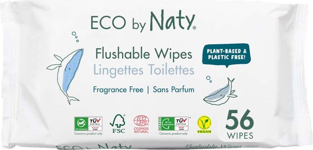 Feuchttücher - Flushable|herabspülbar unparfümiert 56Stk Produktbild 