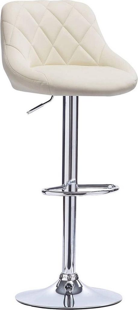 Barhocker Memo – Designer – Mit Rückenlehne – Ergonomisch – Höhenverstellbar 60–82cm – Kunstleder – Creme – Küche & Bar – 1 St...