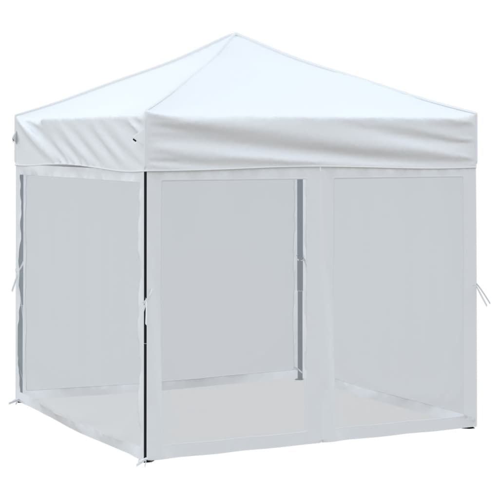 vidaXL Partyzelt Faltbar mit Seitenwänden Weiß 2x2 m