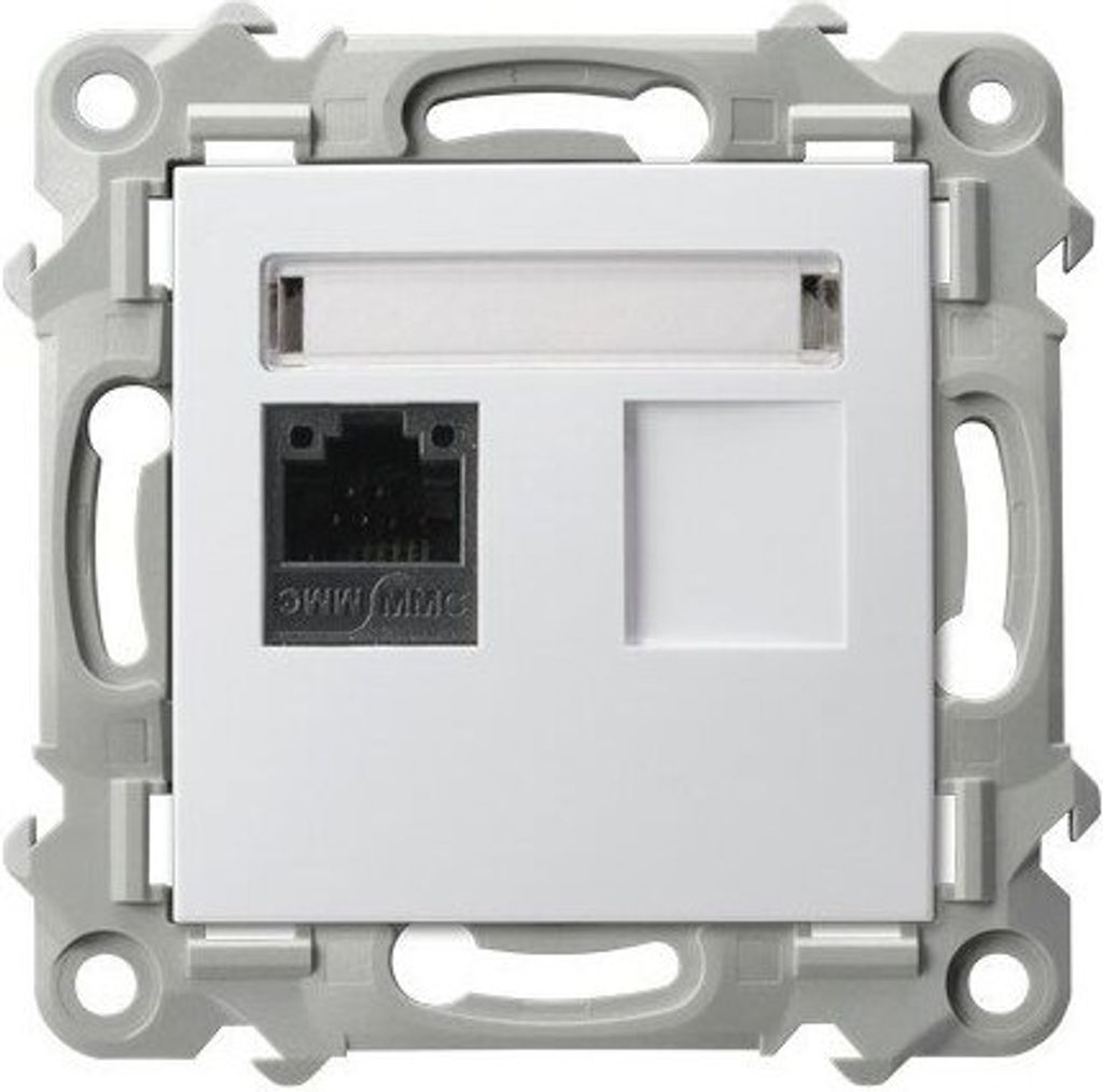 Einzelne Computersteckdose, Kat. 5e MMC SZAFIR Weiß Ospel