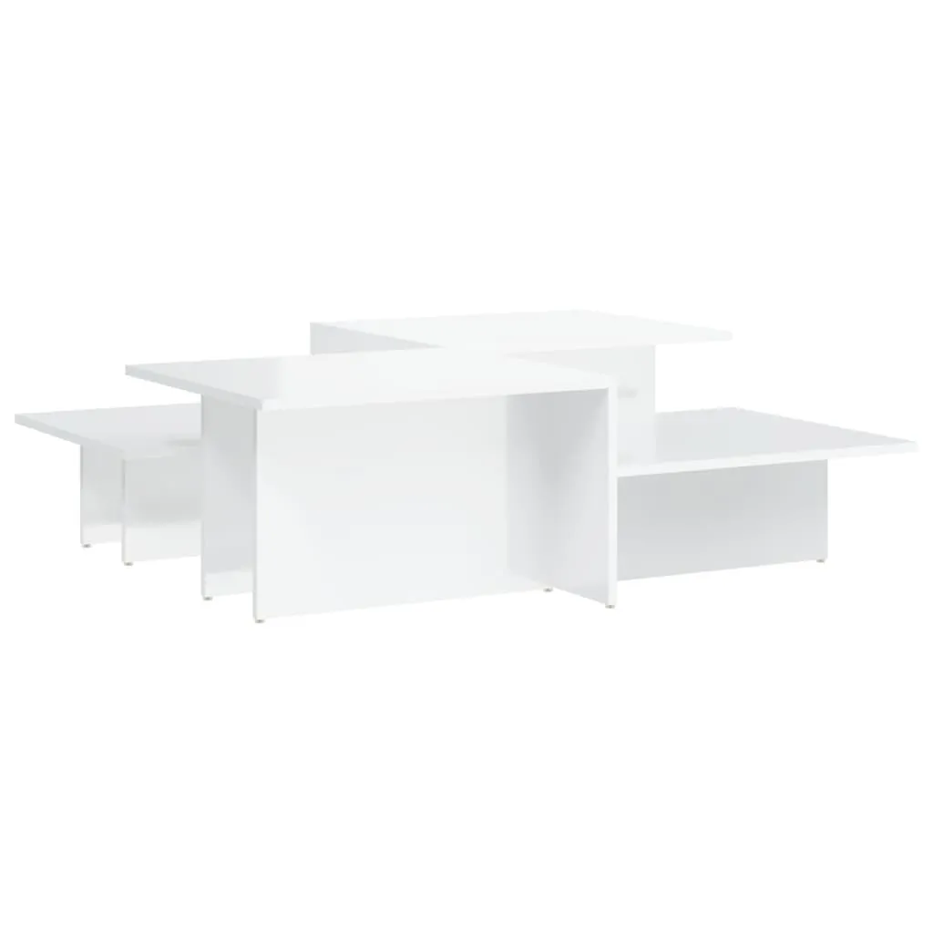 SYFAX™ Tavolini da Salotto 2 pz Bianco Lucido in Legno Multistrato