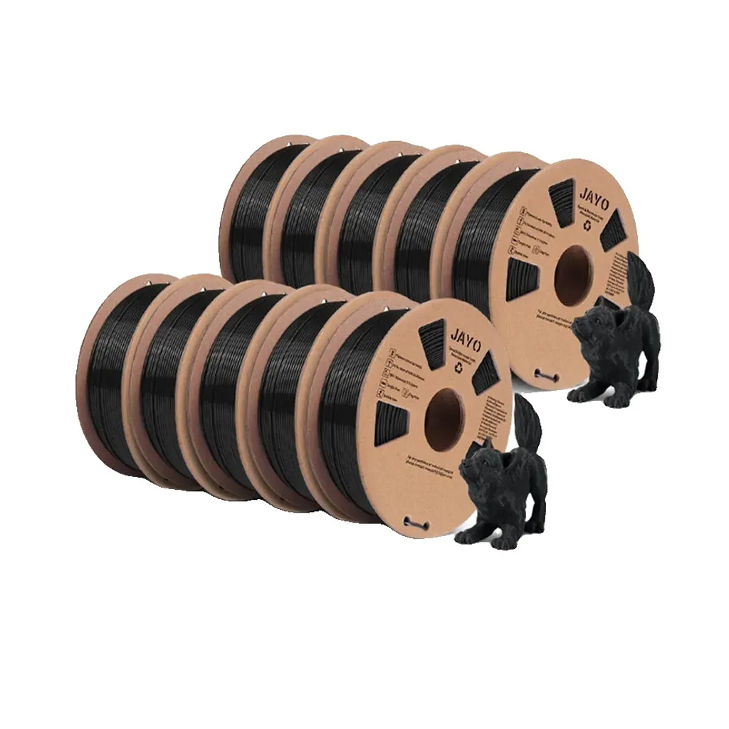 Lot de 10 Bobines de Filament PETG Noir 1,1kg pour Imprimante 3D FDM JAYO