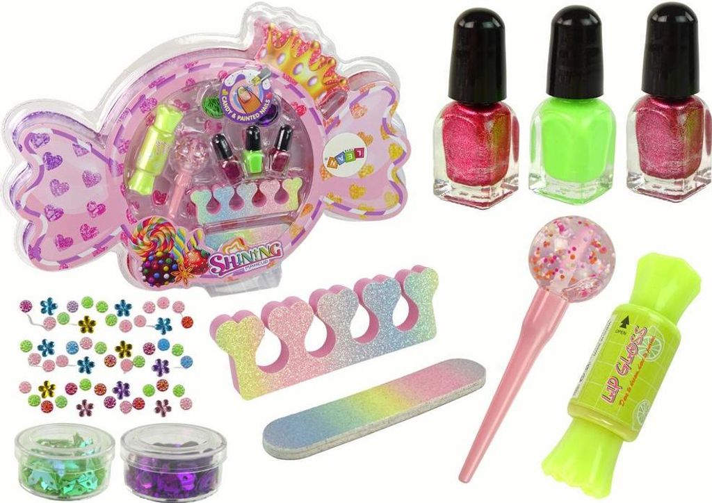 Schminkset Nageldekoration Schönheitsset Süßigkeit Candy Make-Up Feile, Größe:UNIVERSAL