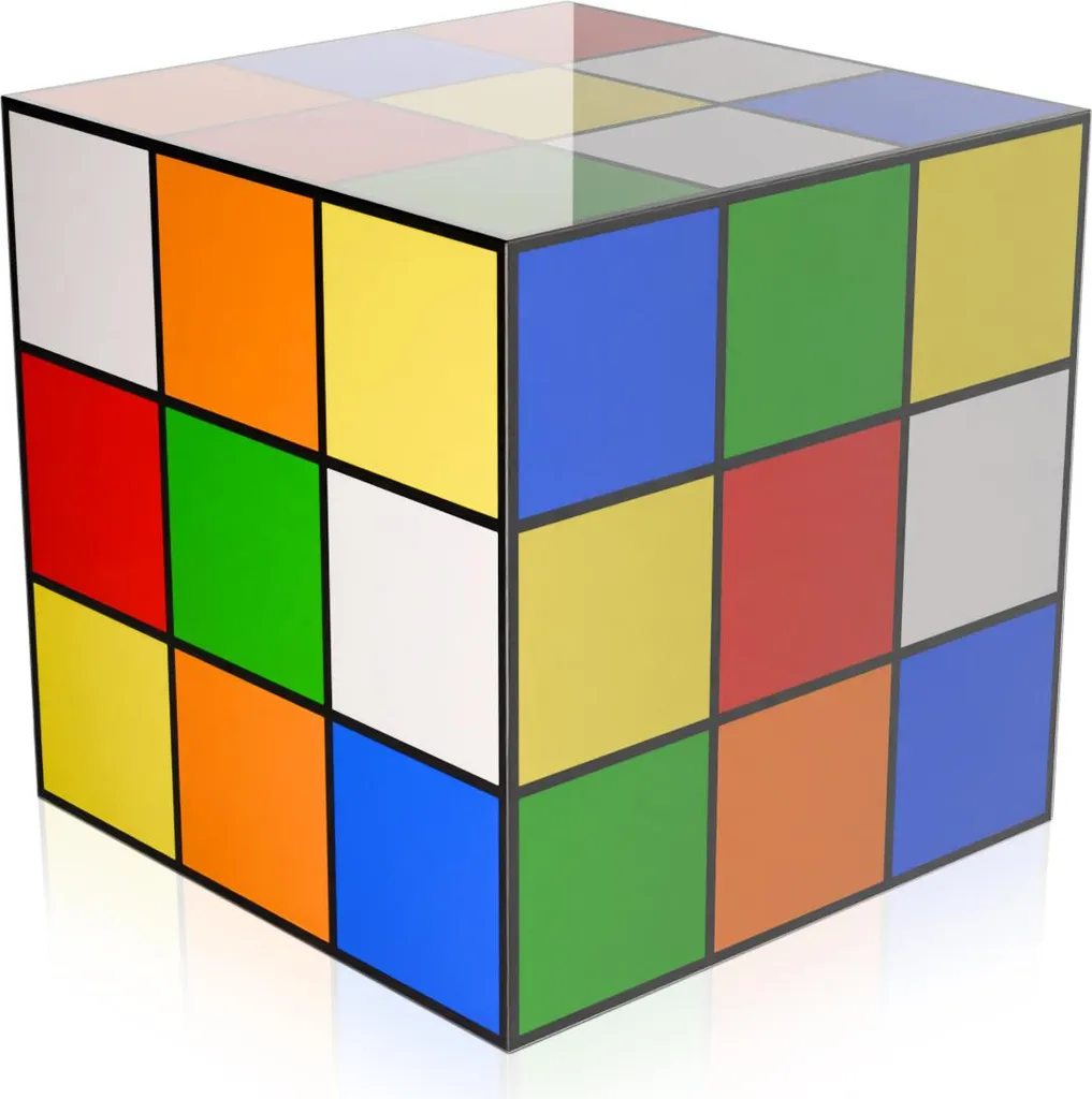 Petit guéridon moderne Cubo Gioco - Table basse cubique décorative ADM - 3