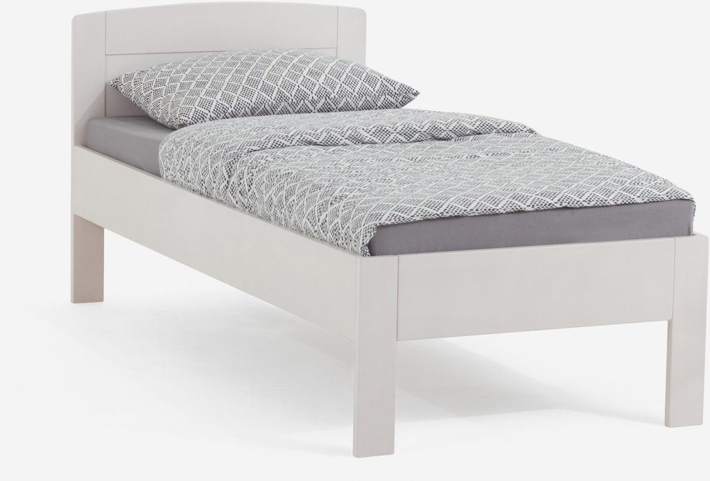 Dico Massivholz Einzelbett Komfortbett Seniorenbett 430.03, Buche weiß lackiert