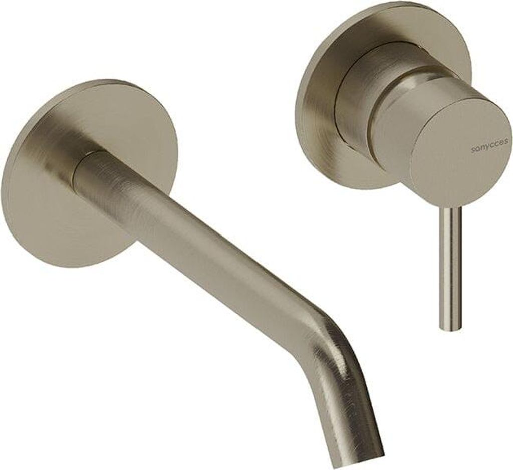 SANYCCES LOOP ColdOpen Wand-Waschtischarmatur Unterputz mit 18 cm Ausladung inkl. Unterputz-Einbaukörper, schwarz metallisch