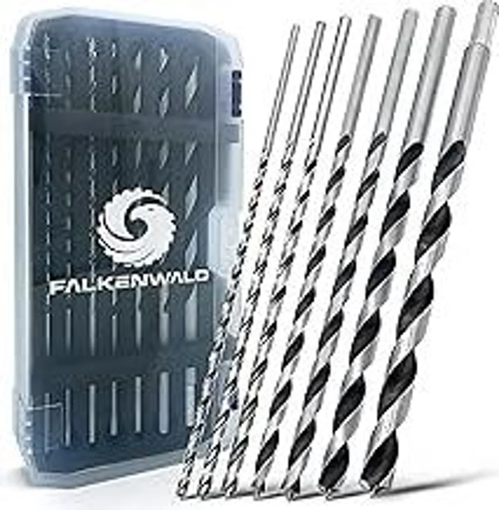 Set Punte Elicoidali Falkenwald per Forature Profonde nel Legno 7pz